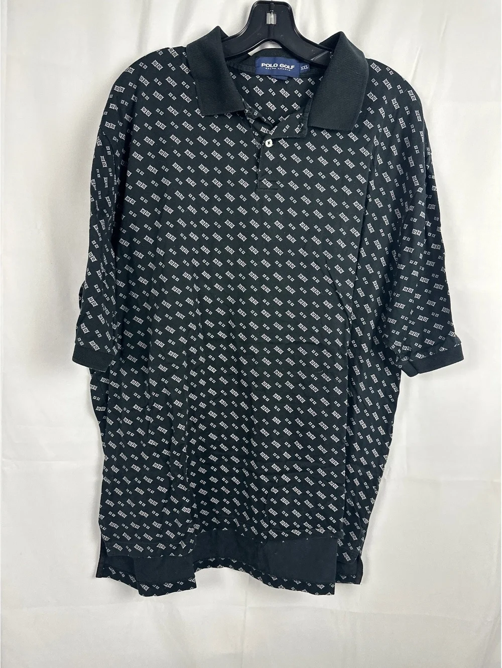 Polo Golf Ralph Lauren Men's XXL Black Patterned Polo Shirt